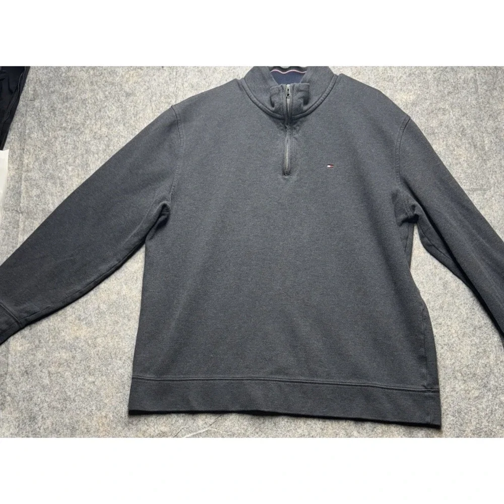 Men's Tommy Hilfiger 1/4 Zip Pullover Sweater - Grey - XXLarge‎